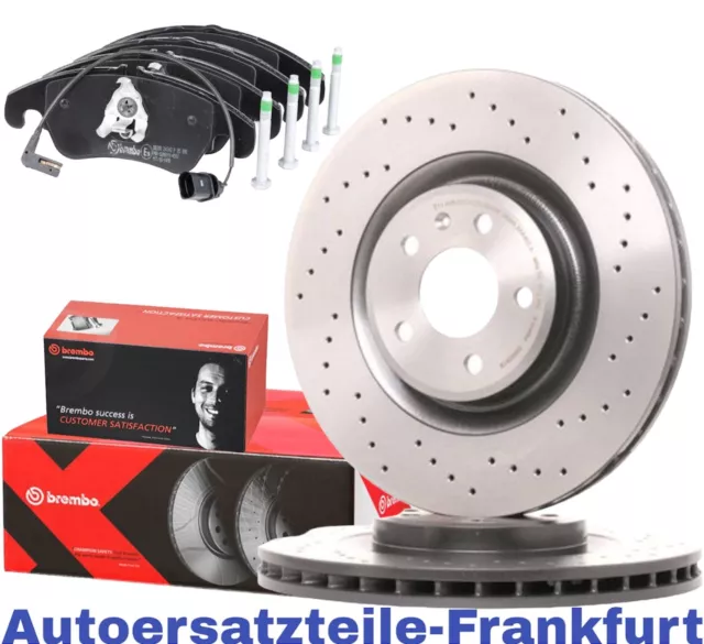 Discos De Freno Perforados Brembo + Pastillas Delanteras Audi A4 8K B8 + A5 8T 8F + Q5 8Rb