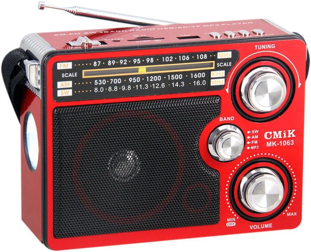 Radio Portatile Ricaricabile Am Fm Sw Mp3 Usb Microsd Con Torcia Mk-1063 sus