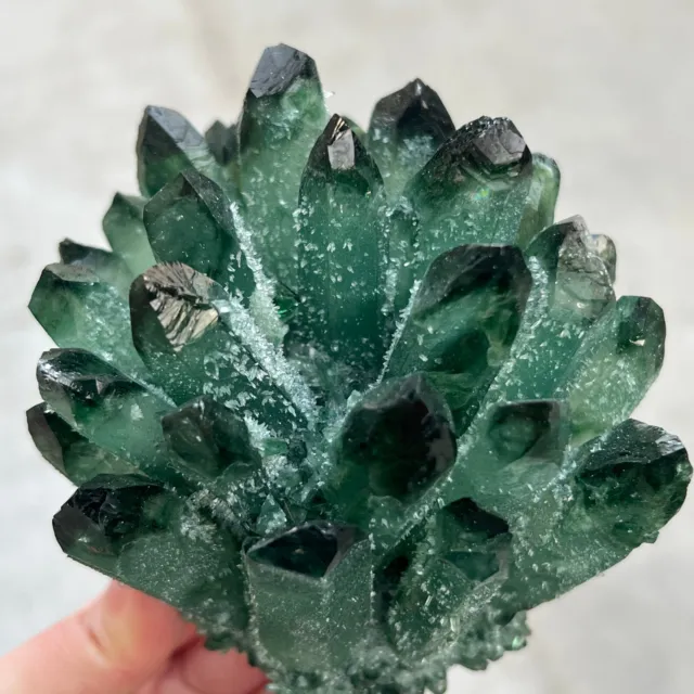 760g New Find green Phantom Quartz Crystal Cluster Mineral Specimen Healing314