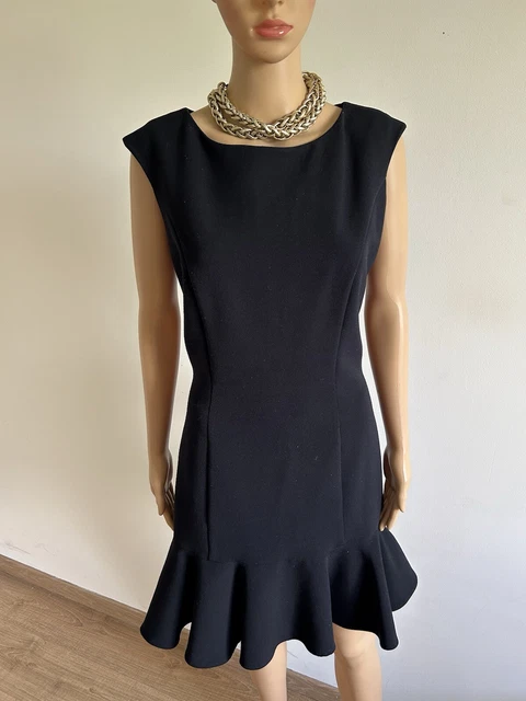 Robe Noire En Simili Cuir Sinequanone Taille 38 - Occasion En Très Bon état, Longueur Genou