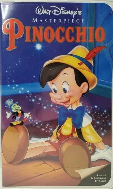 Pinocchio VHS 1993 VHS Walt Disney Masterpiece Collection Movie RARE Free Ship