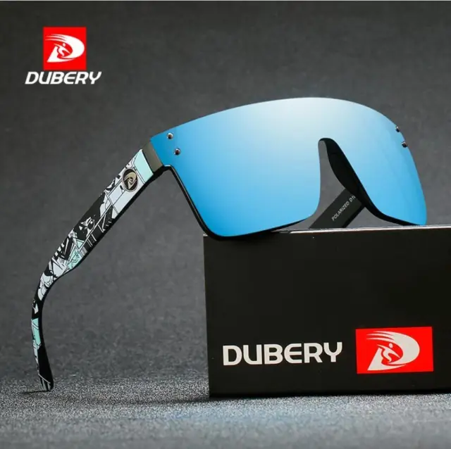 DUBERY Large Polarized Siamese Lens Sunglasses Men Women Cycling Sport Glasses