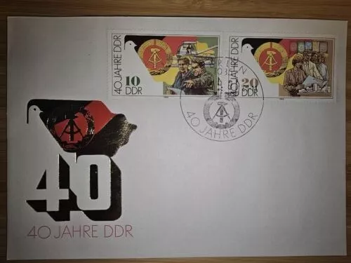 Ersttagsbrief, FDC 2, 40 Jahre DDR, Mi. Nr. 3280, 3281, Sonderstempel