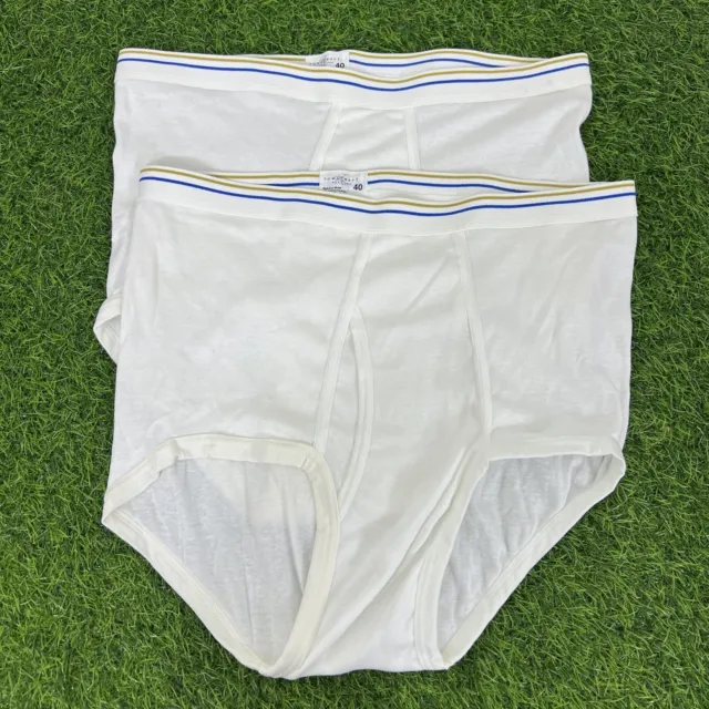 STAFFORD JCPENNEY VTG Men's White Full-Cut Briefs Underwear Size