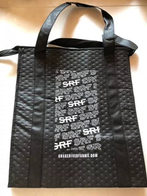 Snake River Farm Wagyu Beef Insulated Food Delivery Carrying Tote Bag  BLACK zip