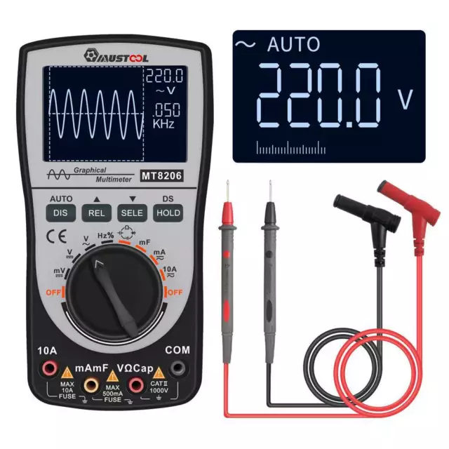 2 in 1 MT8206 Intelligent Digital Oscilloscope Multimeter MUSTOOL Upgraded