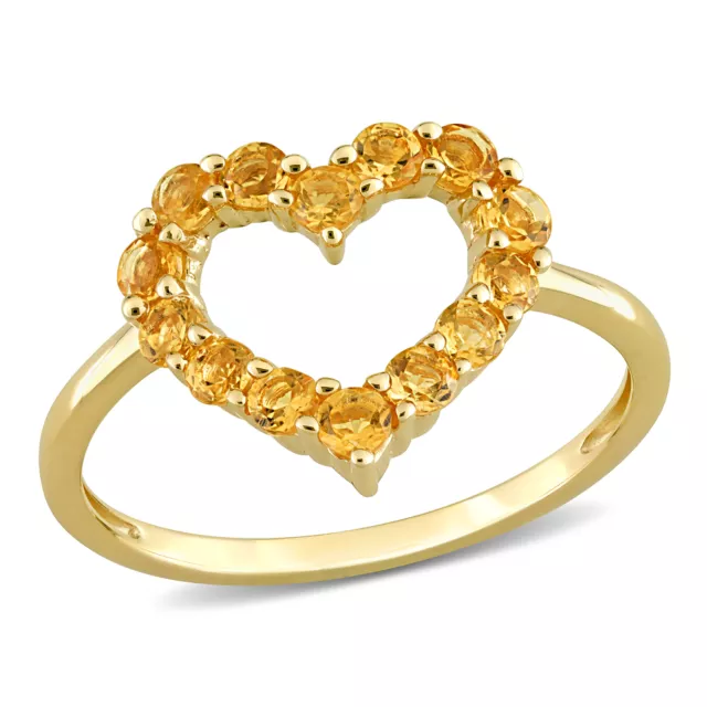 Amour 10k Yellow Gold 3/5CT TGW Citrine Heart Ring