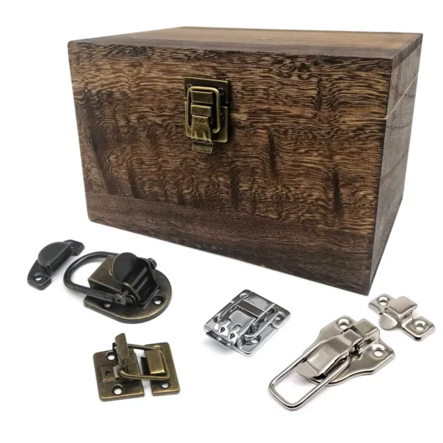 Cabinet Wood Chest Box Suitcase Case Lockable Trunk Toggle Hasp Latch Clasp Clip 2