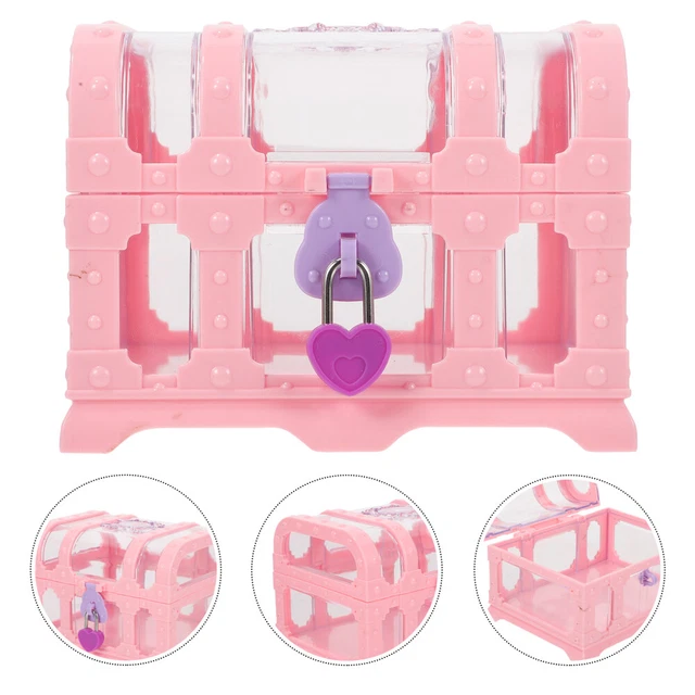 Caja del tesoro caja del tesoro maquillaje organizador caja regalos rosa plástico