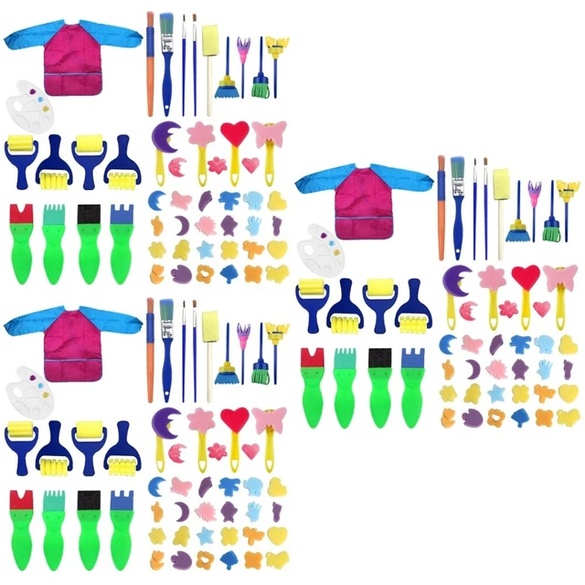 141 PCS / 1 SET EVA ENFANTS SPONGE Pinceau Peinture Sceau Graffiti peinture Crea