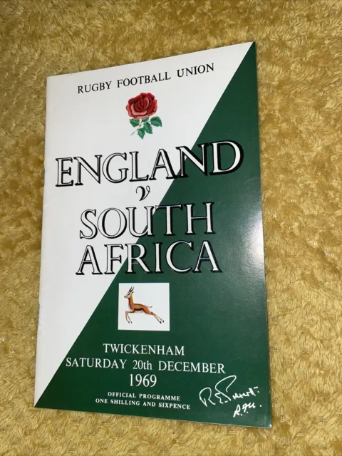 1969 England V South Africa Springboks Test International Rugby Programme Vgc