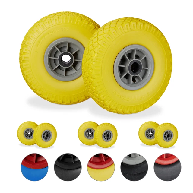 Roue de brouette caoutchouc 80 kg Lot 8 roues de rechange Pour axe de 25 mm