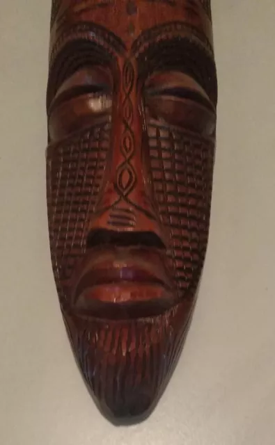 African wooden large curved mask 2