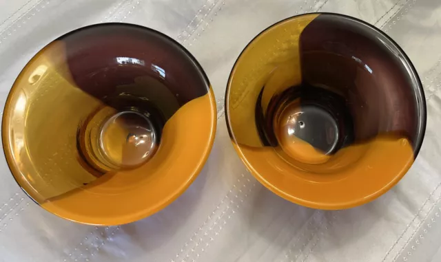 Two Beautiful Telaflora Hand Blown Art Glass Bowl