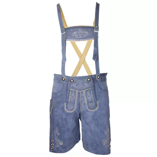 Pantaloni folcloristici in pelle bambini pantaloni in pelle Leo corti blu costume folcloristico MS