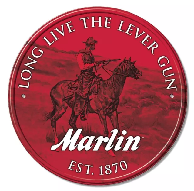 New Marlin Lever Guns Round Decorative Metal Aluminum Sign Made in the USA 2665