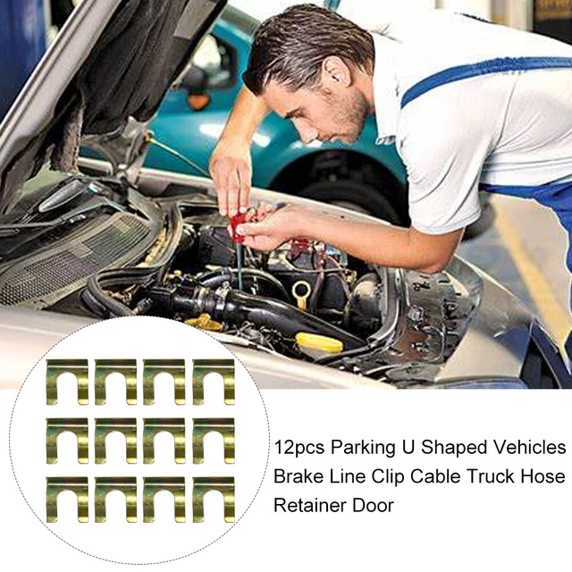 12pcs Parts Brake Line Clip Vehicles Truck Hose Retainer U Shaped Door Parking