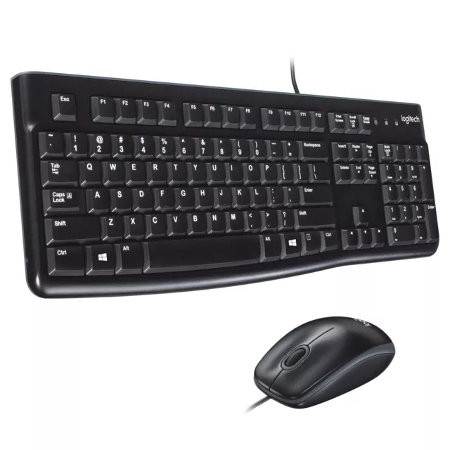 Logitech MK120 Wired Keyboard and Mouse Combo for Windows, QWERTY US Internation