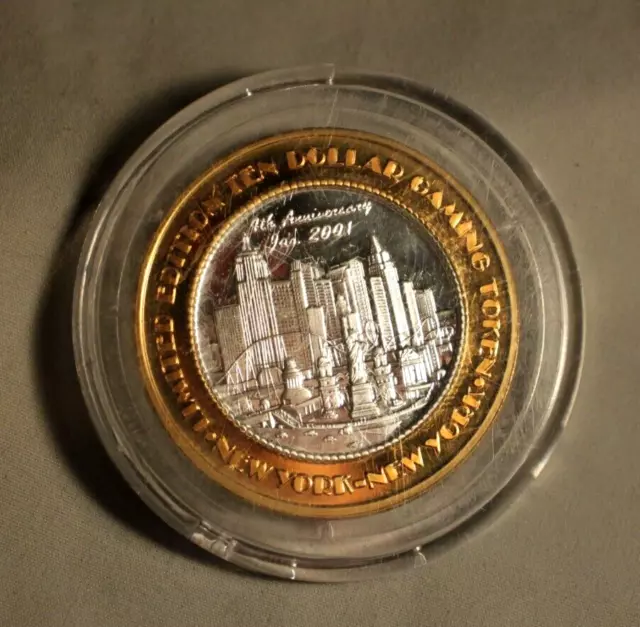 Las Vegas New York Casino 4th Anniversary Millennium Silver Strike Token Coin