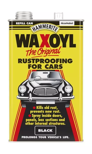 Hammerite Waxoyl Black Paint - 5L