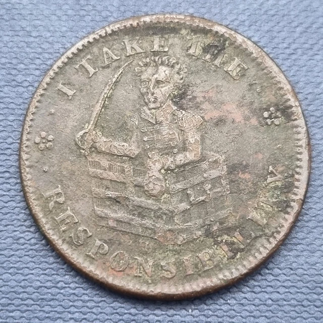 1837 Hard Times Token Van Buren Metallic Currency Circulated #47070