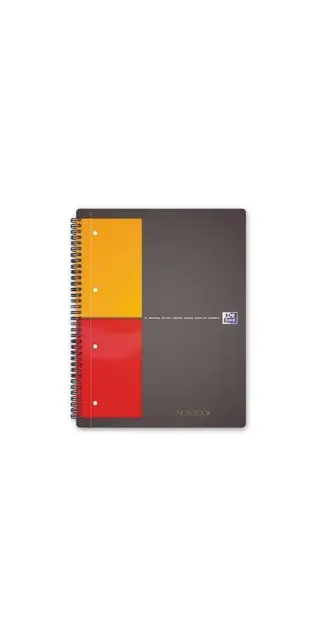 Oxford Collegeblock International Notebook DIN A4+ kariert Karton grau/orange...