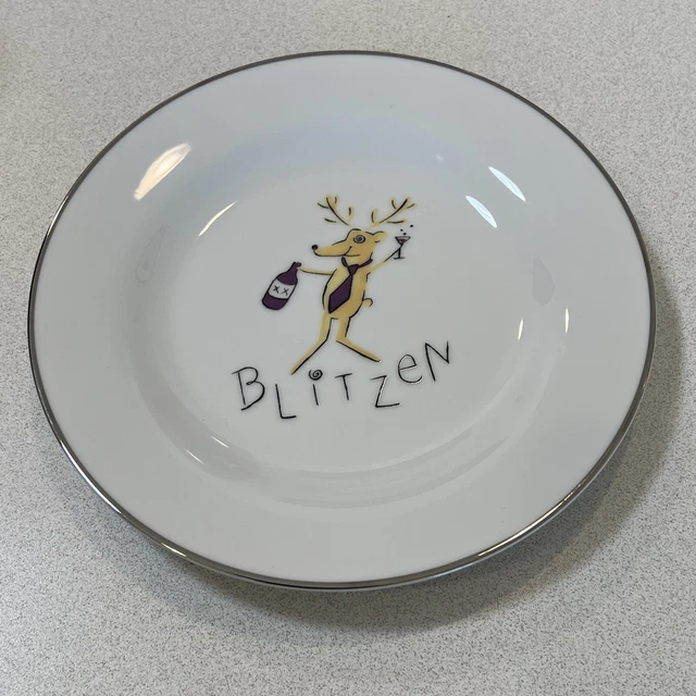 Pottery Barn Christmas Reindeer BLITZEN 8.5” Plate Made In Japan Retired