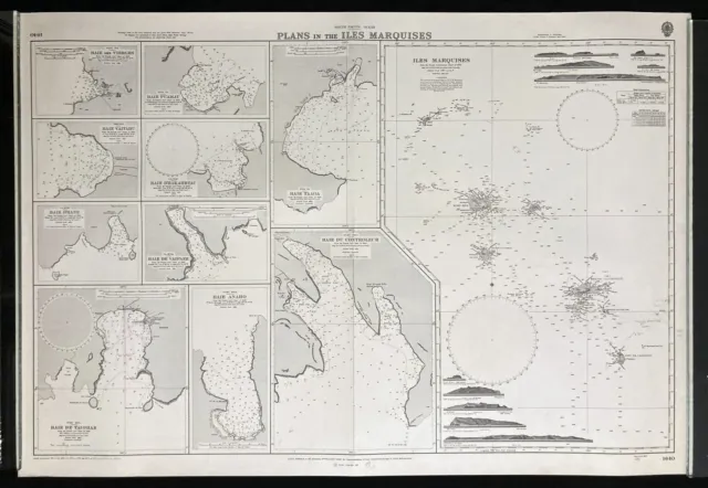 Nautical Map South Pacific Iles Marquises French Polynesia Admiralty 1963
