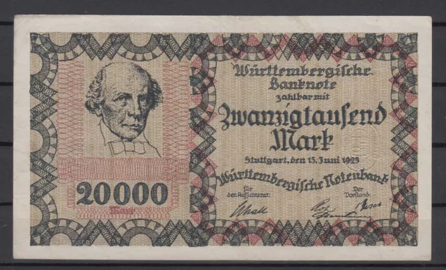 Stuttgart - Württembergische Notenbank  - 20 Tsd. Mark - 15.06.1923 - WTB 15