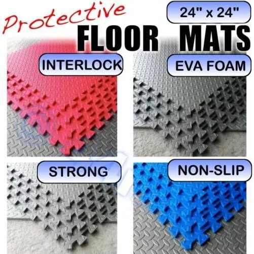 12mm Anti- Affaticamento Isolato Imbottito Eva Pavimento Stuoie a Incastro Rosso