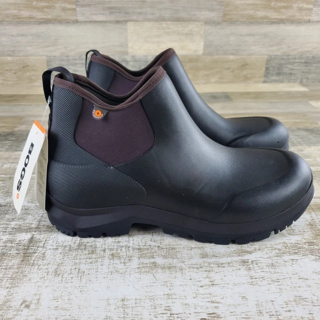 BOGS SAUVIE CHELSEA II Mens Waterproof Boots Shoes Sz 12 Black Rubber ...