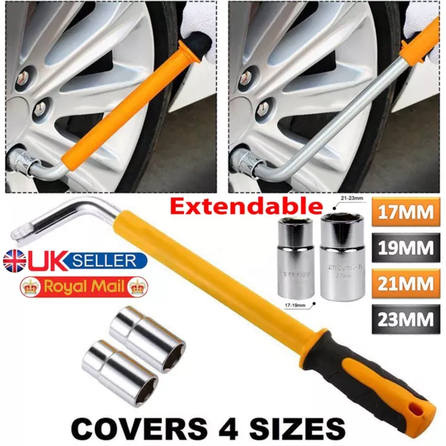 Extendable Wheel Brace Wrench Telescopic 17 19 21 23MM Car Van Socket Tyre Nut