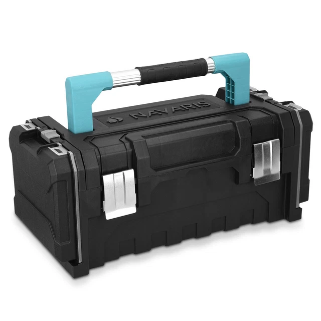 Caja de herramientas con 2 cierres de acero y asa de 51x23x21CM Navaris