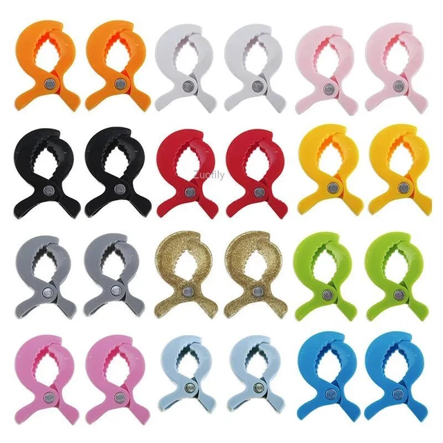 Plastic Pushchair Toy Clip -Hook Cover Blanket Colorful Car Seat Accessories 2PC