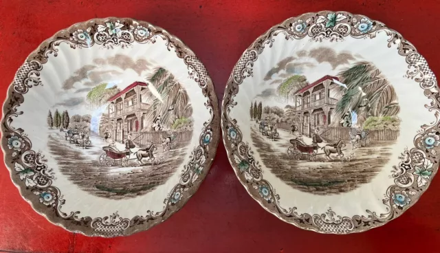 Johnson Brothers Heritage Hall French Provincial Vegetable Serving Bowls (2).