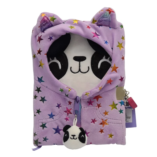 Claires Lock Diary Journal Penelope Panda Purple Plush