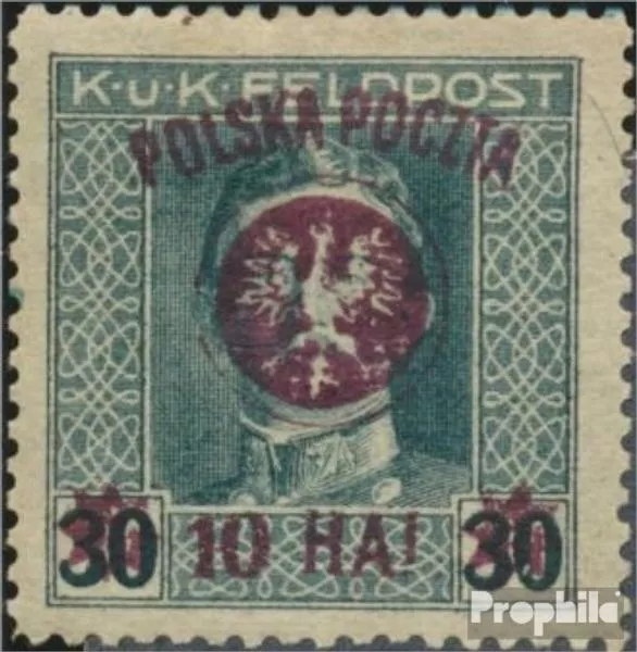 Briefmarken Polen 1918 Mi 22b mit Falz Militär, Kriege