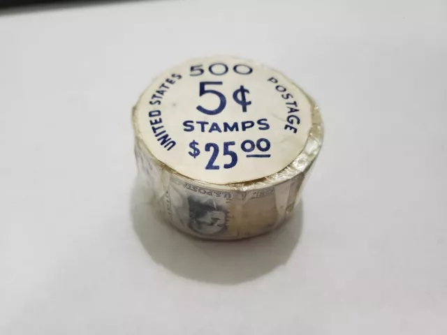 Unopened Roll of 500 1962 George Washington Five Cent US Postage Stamps 2