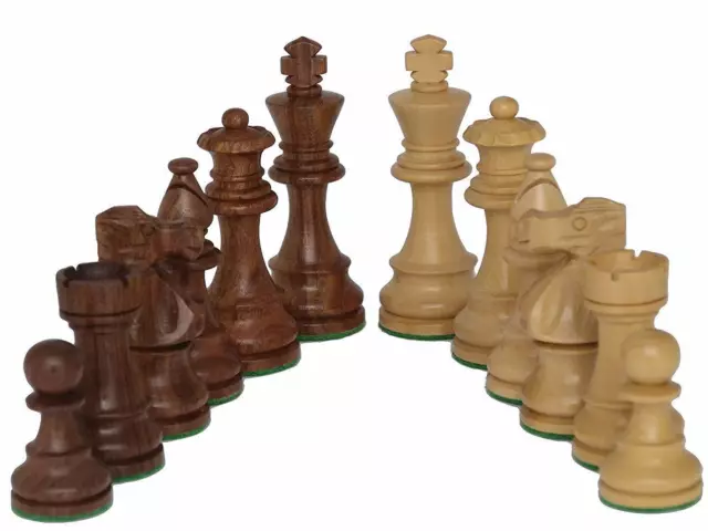 Dal Rossi 85mm Staunton Chessmen Wood and Sheesham Chess Pieces  - L3010DR-P