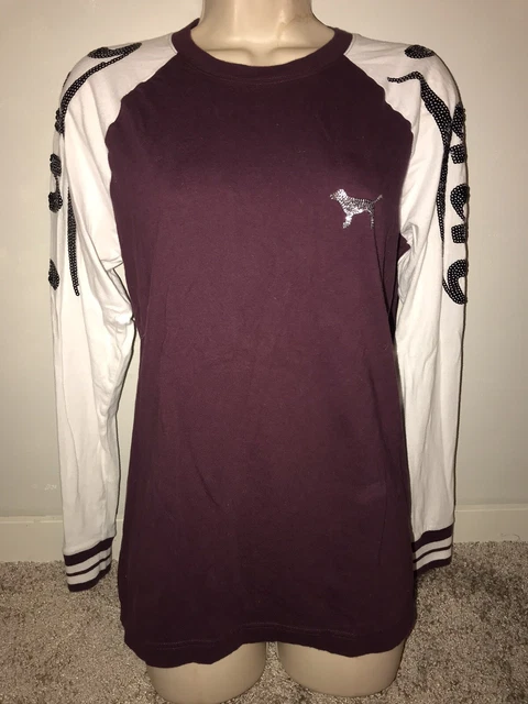 Maroon oversized sequin bling shirt Victoria’s Secret PINK size small