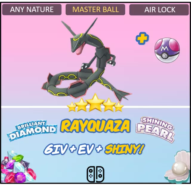 ✨ Shiny ✨ 6IV Legendary Rayquaza holding Master Ball Pokemon