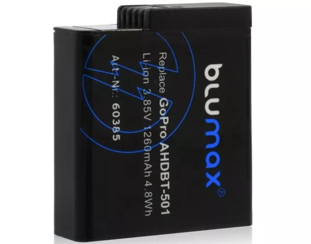 Original Blumax 1260mAh Akku für GoPro Hero 5 6 7 8 Kamera Battery Accu Batterie