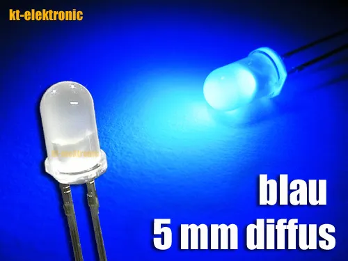 10 Stück LED 5mm blau matt/diffus ultrahell