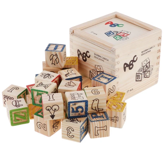 BLOCS DE LETTRES Et De Chiffres Amusants, 27 Pièces, Jouet Cube, Blocs ...