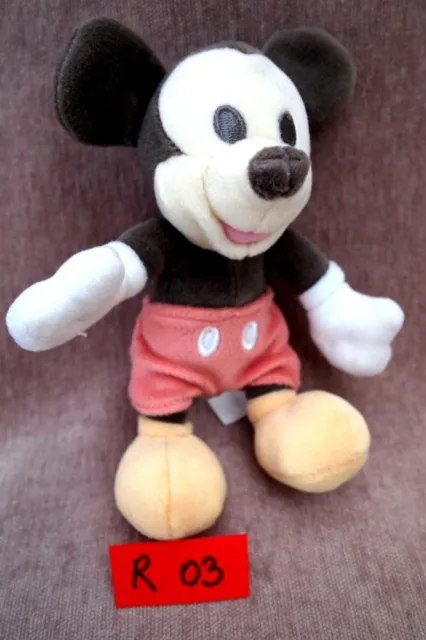 Peluche / doudou n°R003: MICKEY tons pastels 17cm  Disney