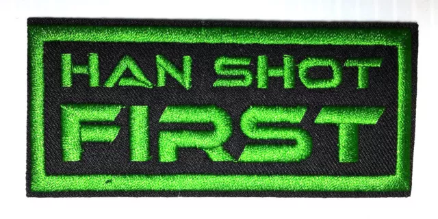 Star Wars  "Han Shot First" Logo 3.5" Patch-USA Mailed (SWPA-FC-48)