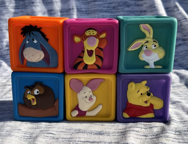 Vintage Disney Winnie The Pooh& Friends Baby Soft Blocks Set/6 Squeezable #1