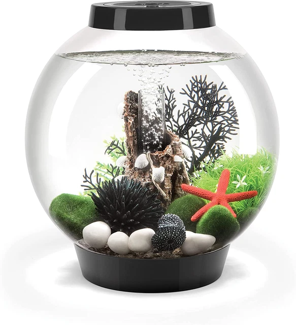 Pecera para Peces Classic 15 Aquarium with Standard Light 4 Gallon Black