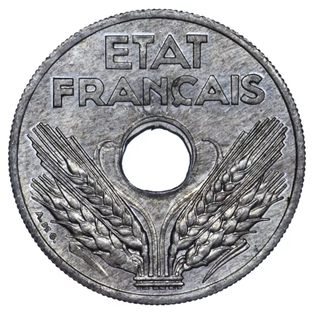 France 20 centimes 1941 (Type VINGT) Etat Français SPL Zinc pièce de monnaie
