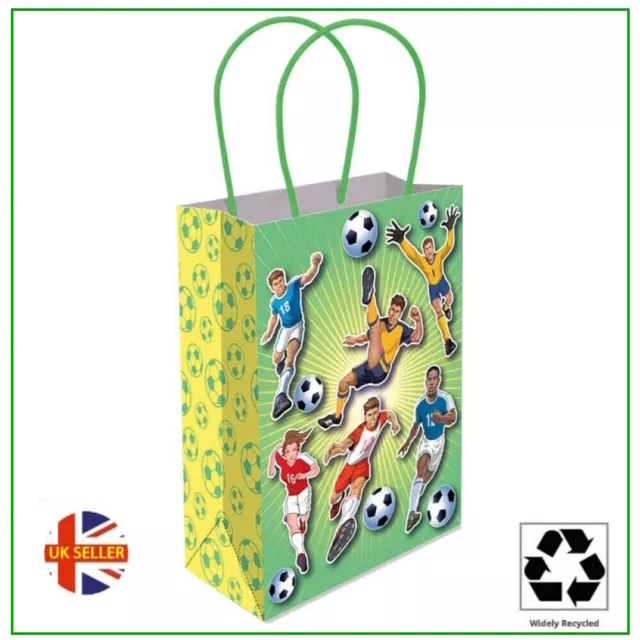 Football Player Gift Bags Soccer Party Paper Treat Loot  -  Birthday Goody Bag